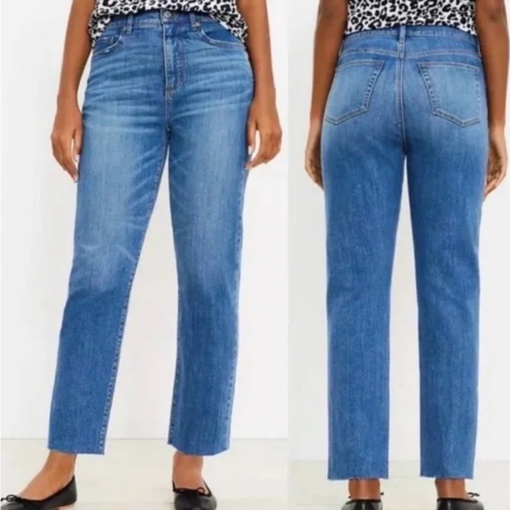 LOFT Women's Straight Leg Blue Jeans